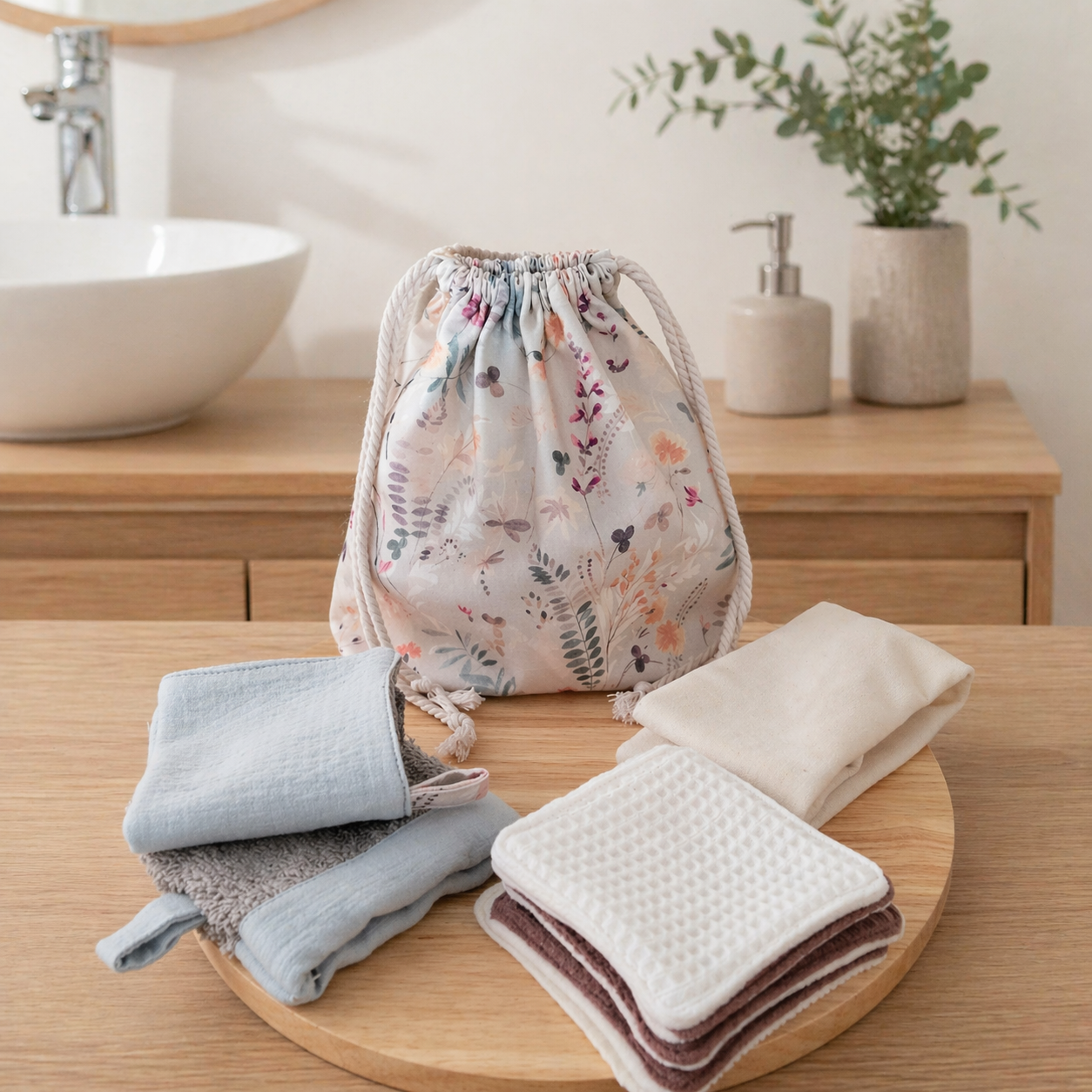 Coffret rituel visage double nettoyage | lingettes lavables et accessoires démaquillage