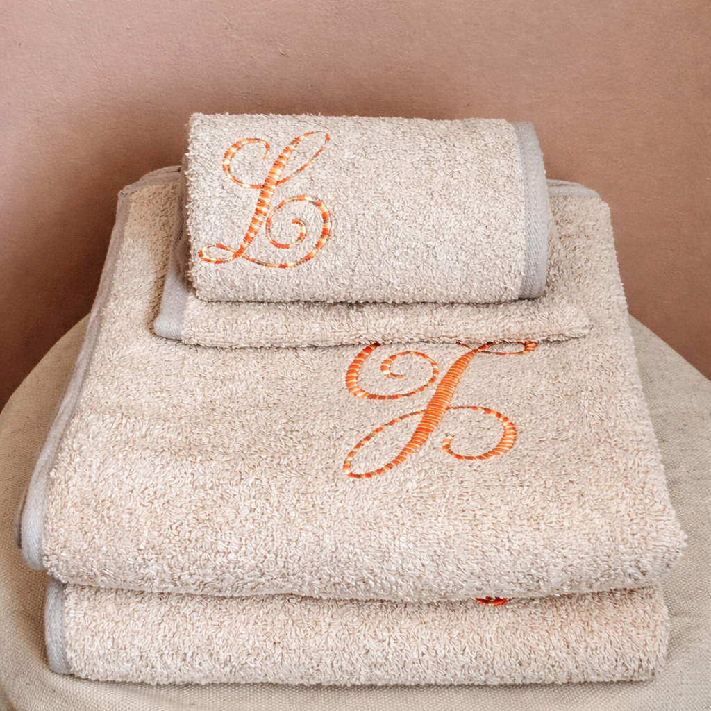 Linge de bain personnalisé – Initiale épurée | Cadeau textile sur mesure