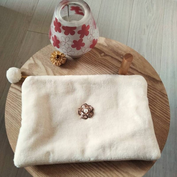 Grande pochette toilette doublée en polaire microfibre