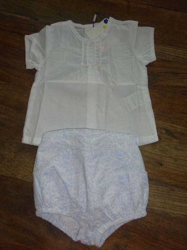 Baby boy zomer licht hemdje/bloomer patroon NNB/2D