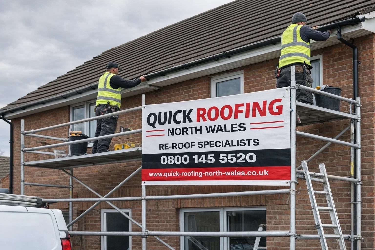 Flat roof edge trims fitted on a roof in Anglesey
