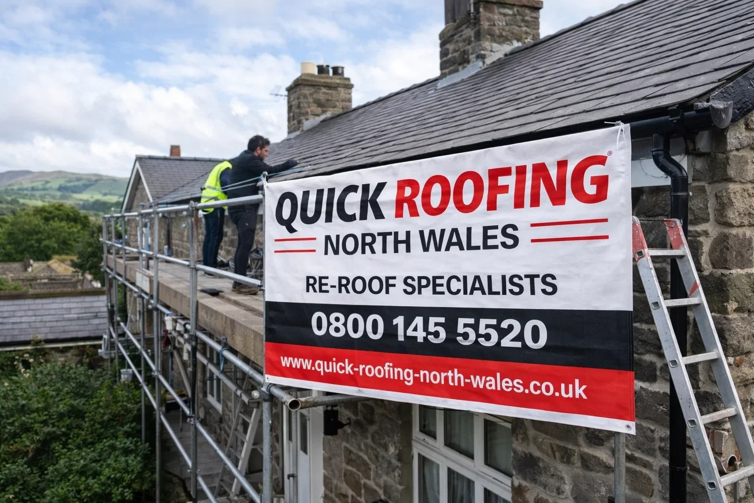 Flat roof decking renewed before new roof installation in Anglesey