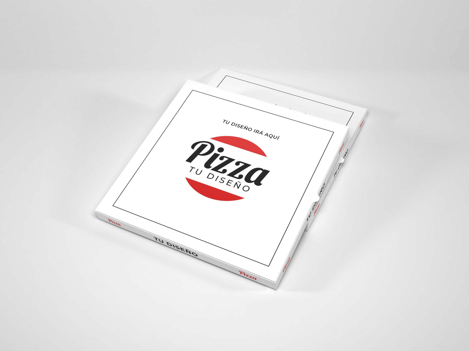 Caja de pizza blanca personalizada con logo 26x26