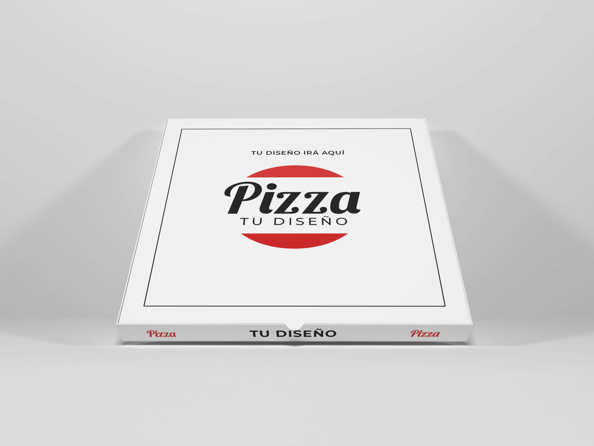 Caja de pizza blanca personalizada con logo 40x40