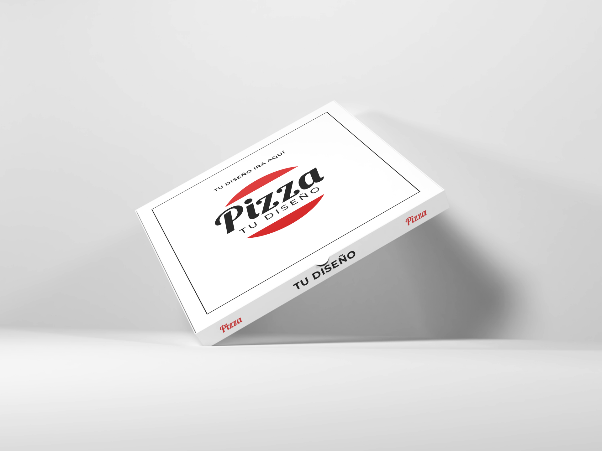 Caja de pizza blanca personalizada con logo 33x33