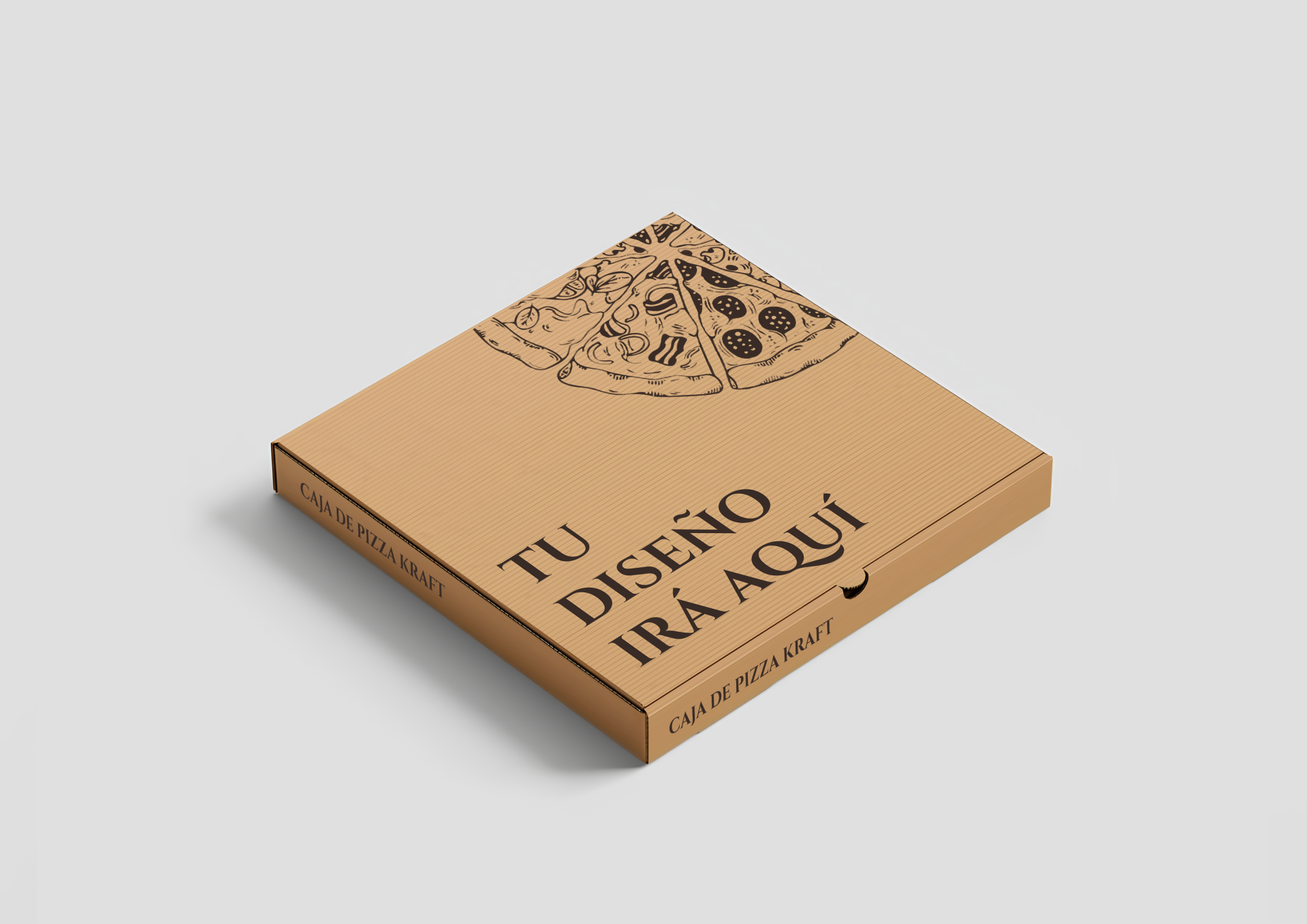 Caja de pizza kraft personalizada con logo 40x40