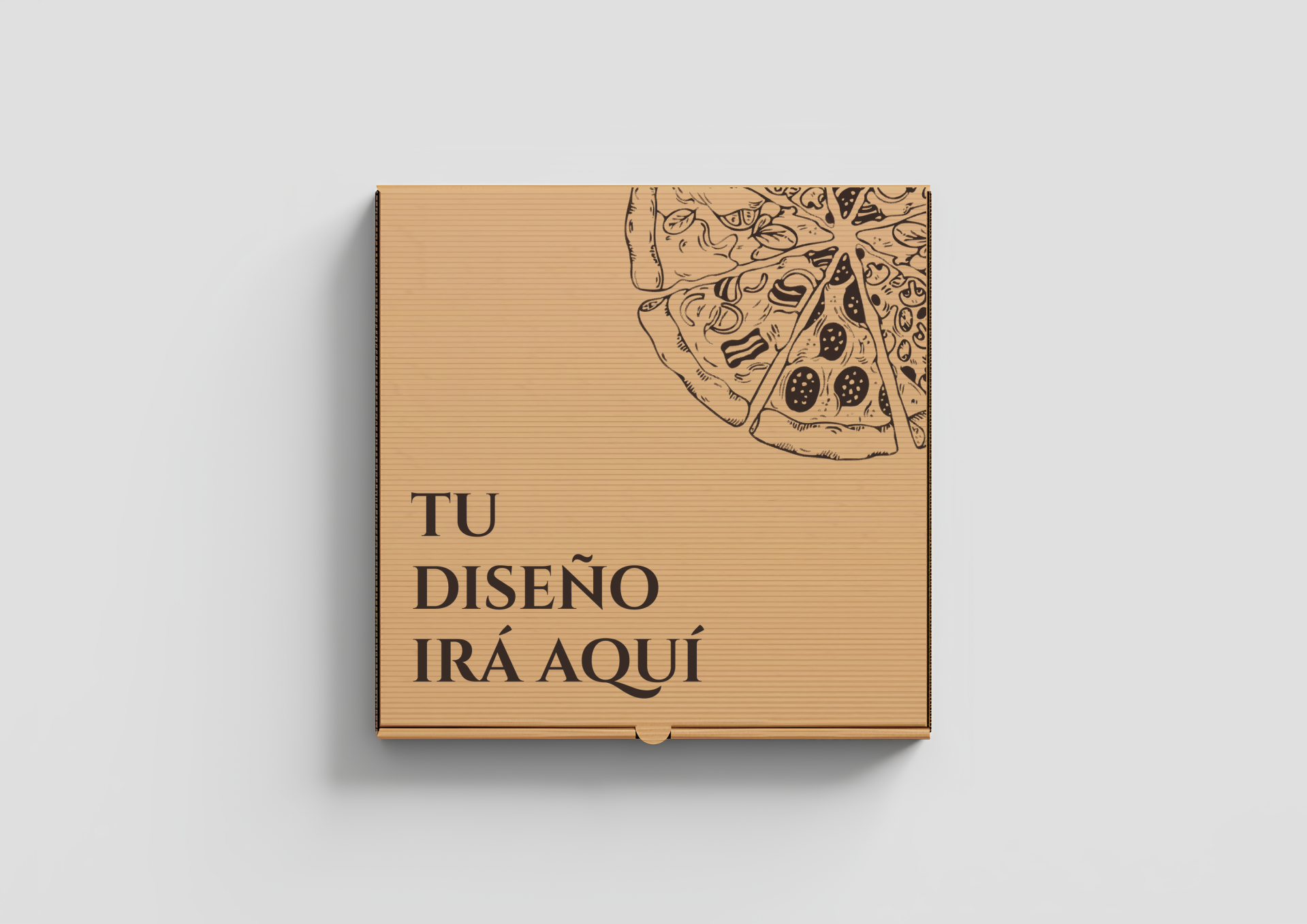 Caja de pizza personalizada con logo kraft 26x26