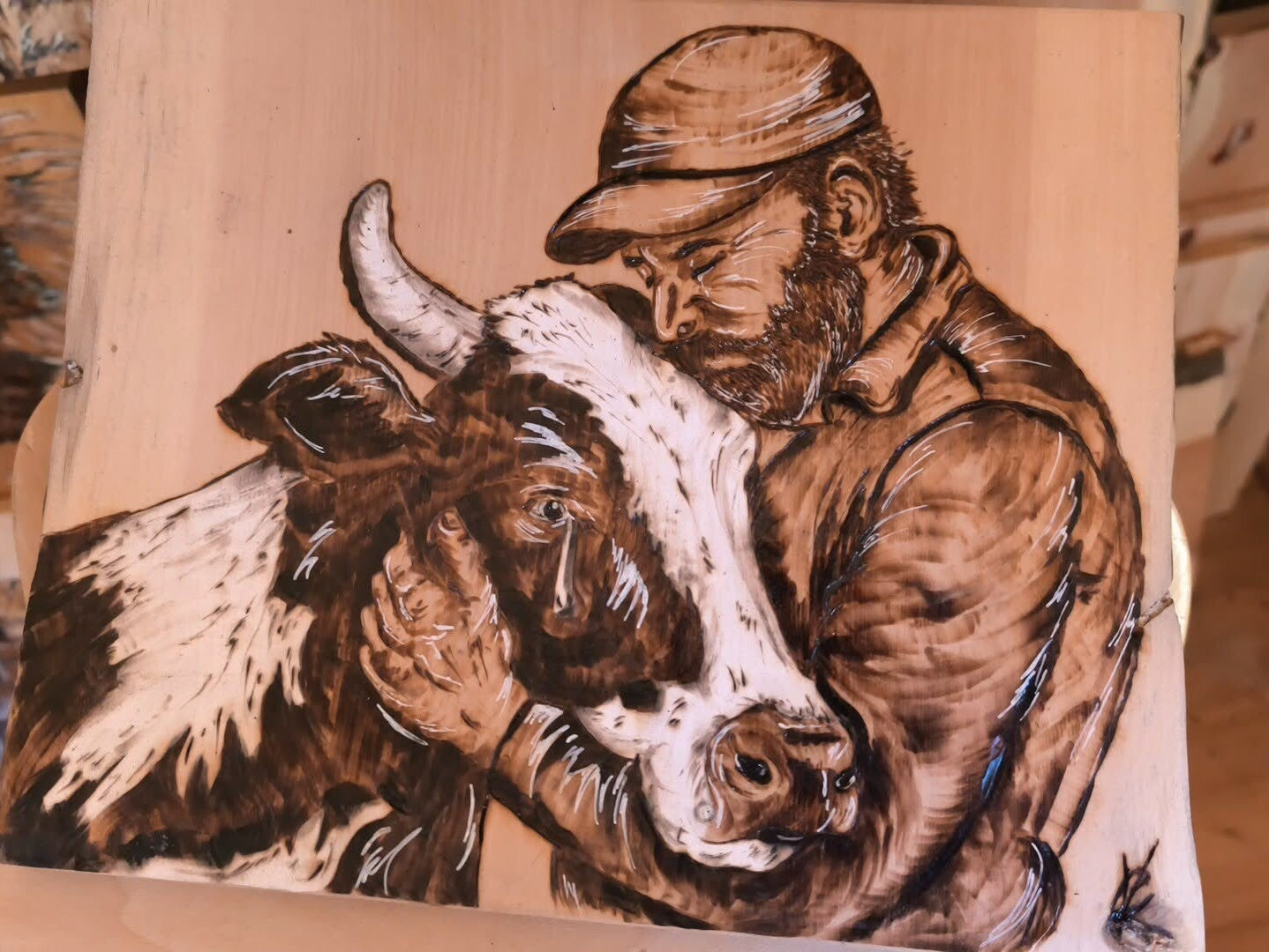 Paysan avec sa vache