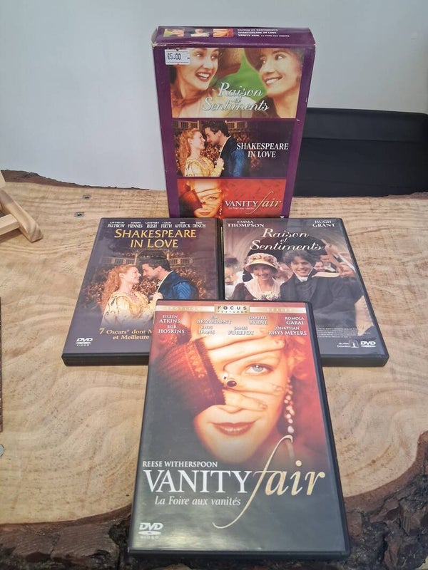 Coffret Raison Et Sentiments + Shakespeare In Love + Vanity Fair DVD