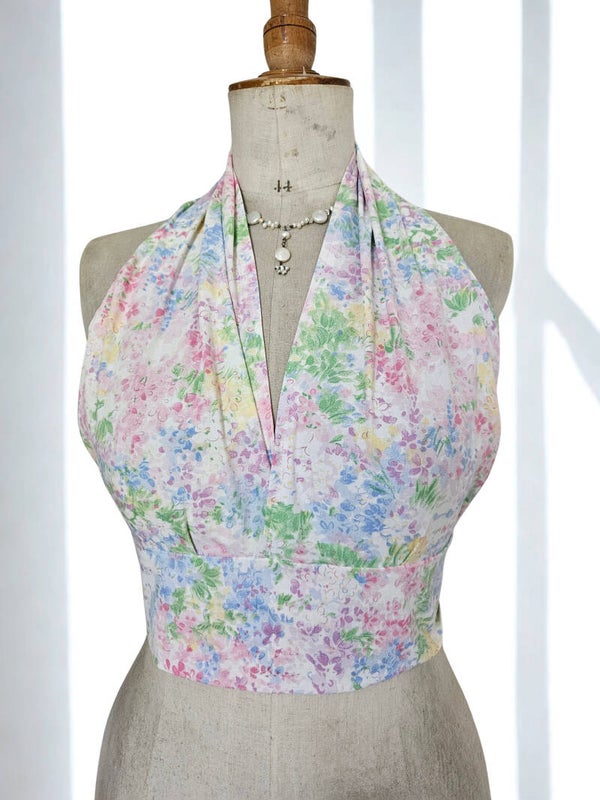 Dos nu ajustable par glissiere en coton upcyclé
