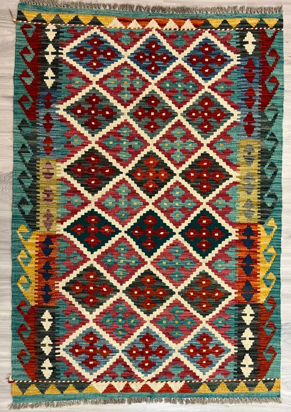 Handgeweven Afghaanse Kilim – 150 × 105 cm