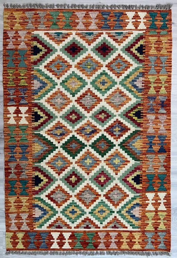Handgeweven Afghaanse Kilim – 123 × 84 cm