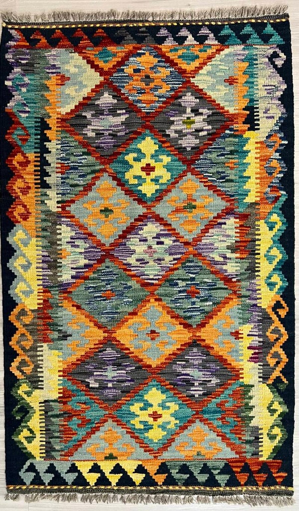 Handgeweven Afghaanse Kilim – 128 × 79 cm