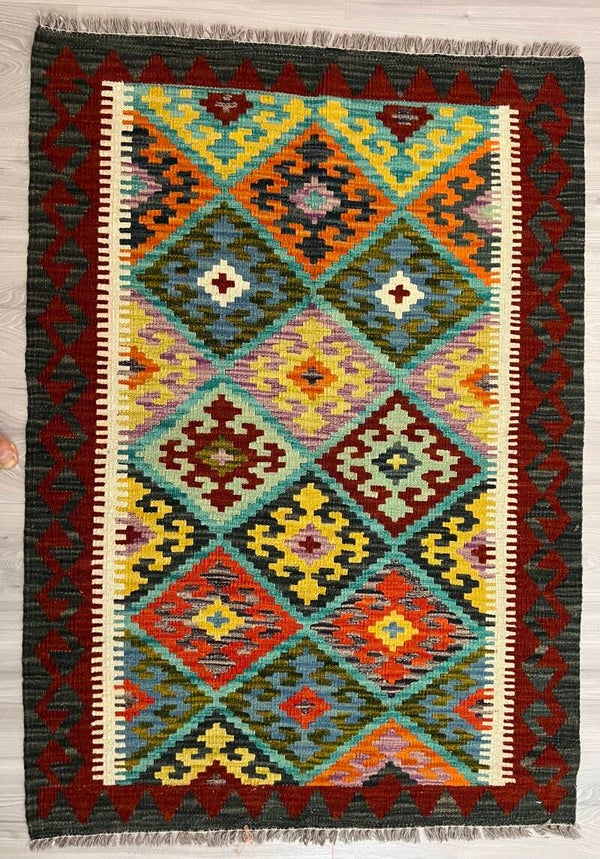 Handgeweven Afghaanse Kilim – 123 × 88 cm