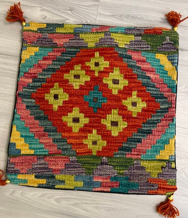 Handgeweven Kilim Kussen – 50 × 50 cm