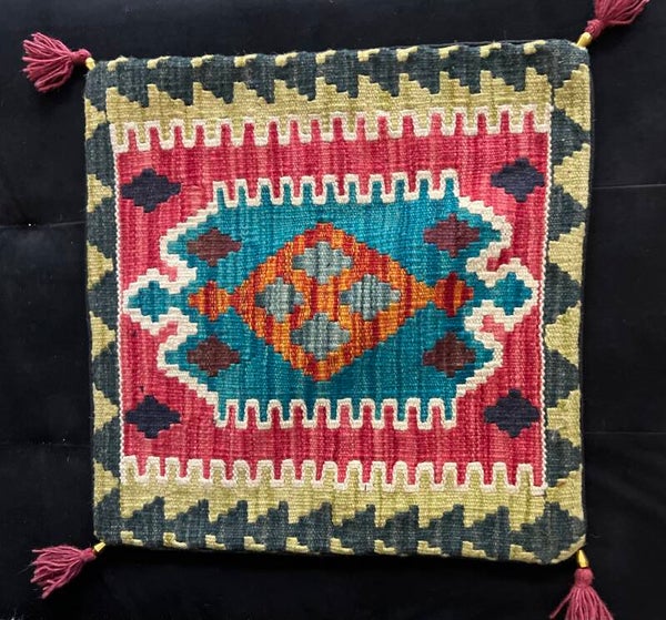 Handgeweven Kilim Kussen – 50 × 50 cm