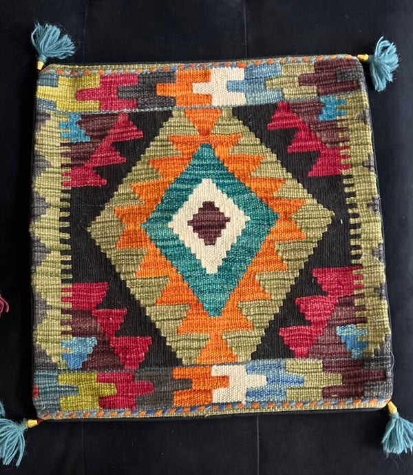 Handgeweven Kilim Kussen – 50 × 50 cm