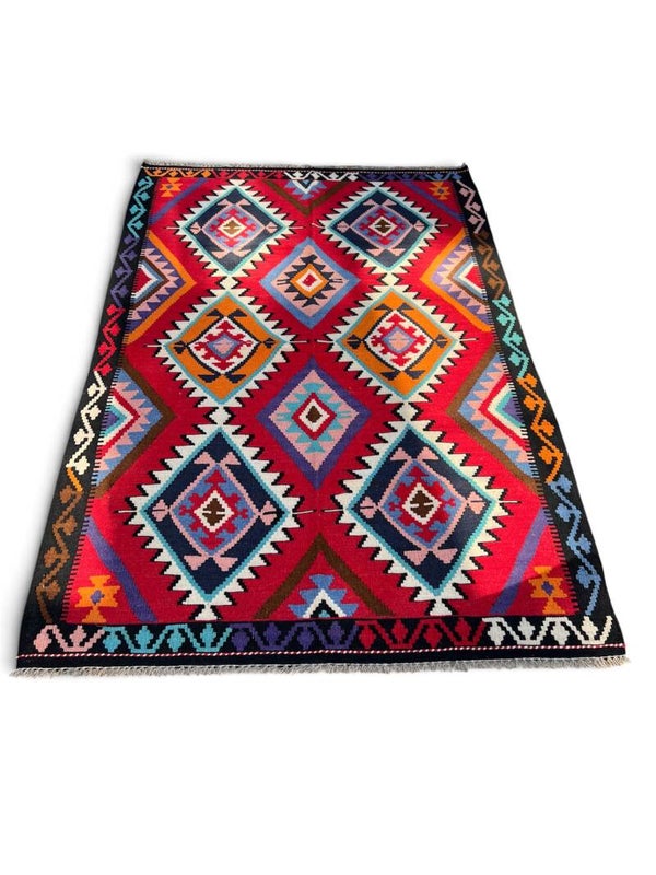 Handgeweven Afghaanse Kilim – 193 × 130 cm