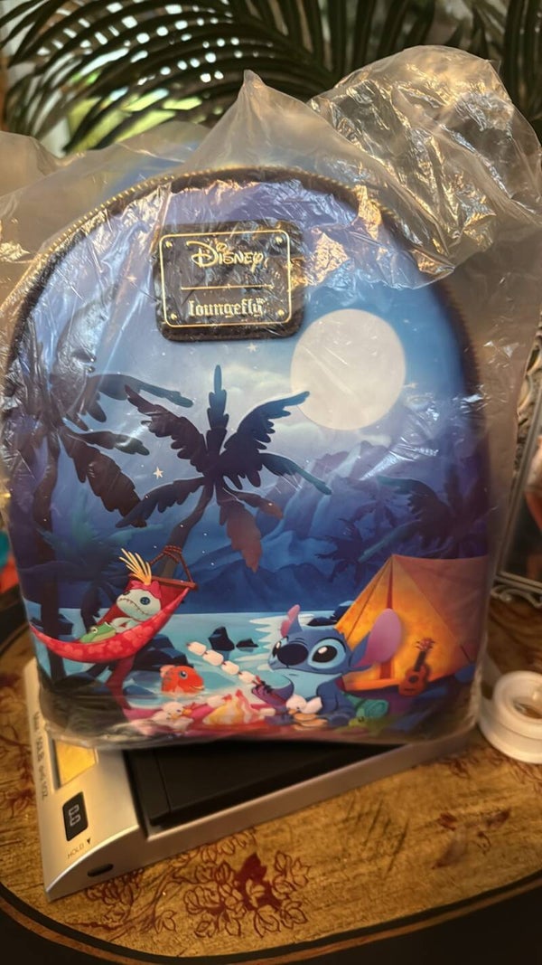 Camping stitch Loungefly mini backpack