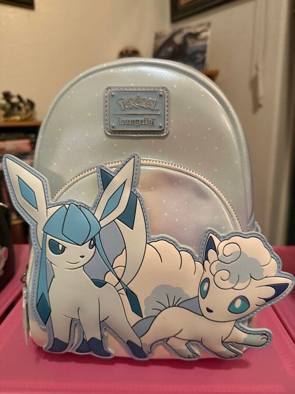 Pokemon winter ice type Glaceon and Alolan vulpix Loungefly