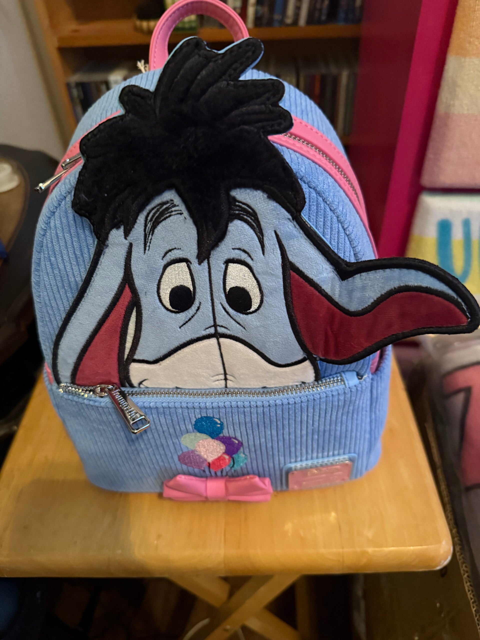 Loungefly Disney Winnie the Pooh Eeyore Peeking Corduroy Mini Backpack.