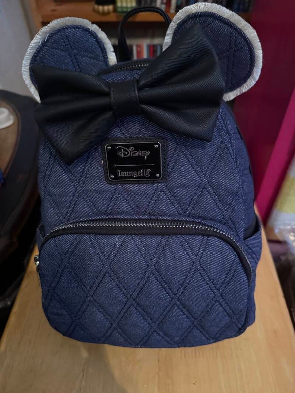 Loungefly Disney Minnie Mouse Denim Quilted Mini Backpack
