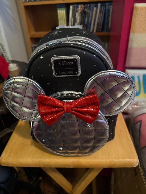 Loungefly Disney Minnie Mouse Disco Metallic Mini Backpack.