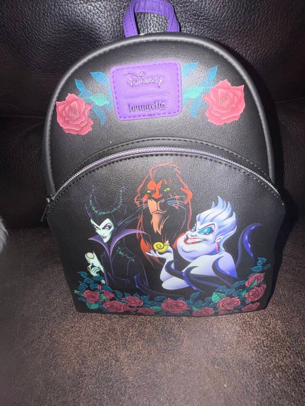 Loungefly Disney Villains Trio Roses Mini Backpack.