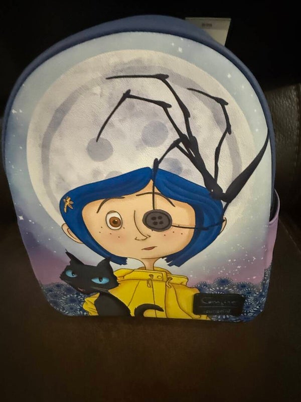 Loungefly Coraline Button Eye Flower Mini Backpack.