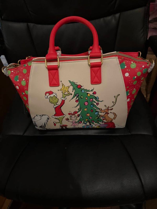 Loungefly Dr. Seuss How The Grinch Stole Christmas! Trio Tree Satchel Bag.