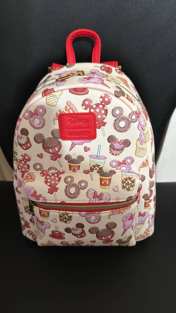 Loungefly Disney Mickey Mouse & Minnie Mouse Treats Mini Backpack and matching wallet