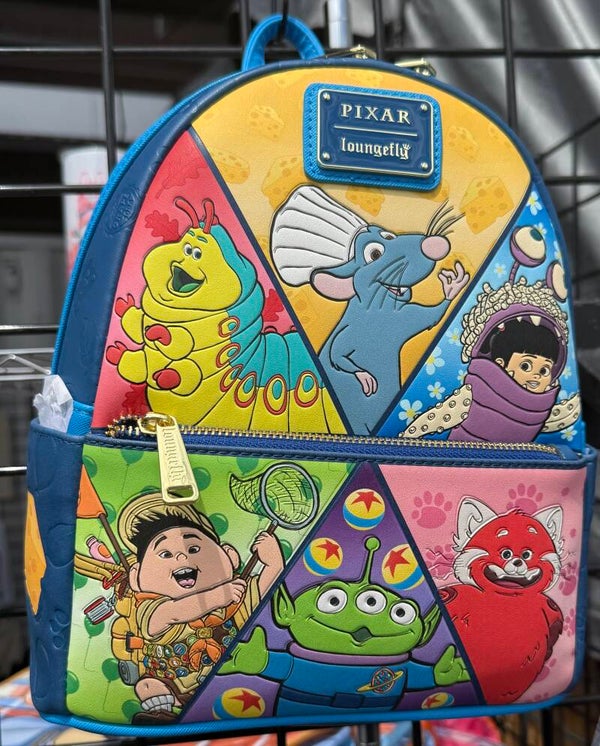 Loungefly Disney Pixar Characters Mini Backpack, which is a BoxLunch exclusive.