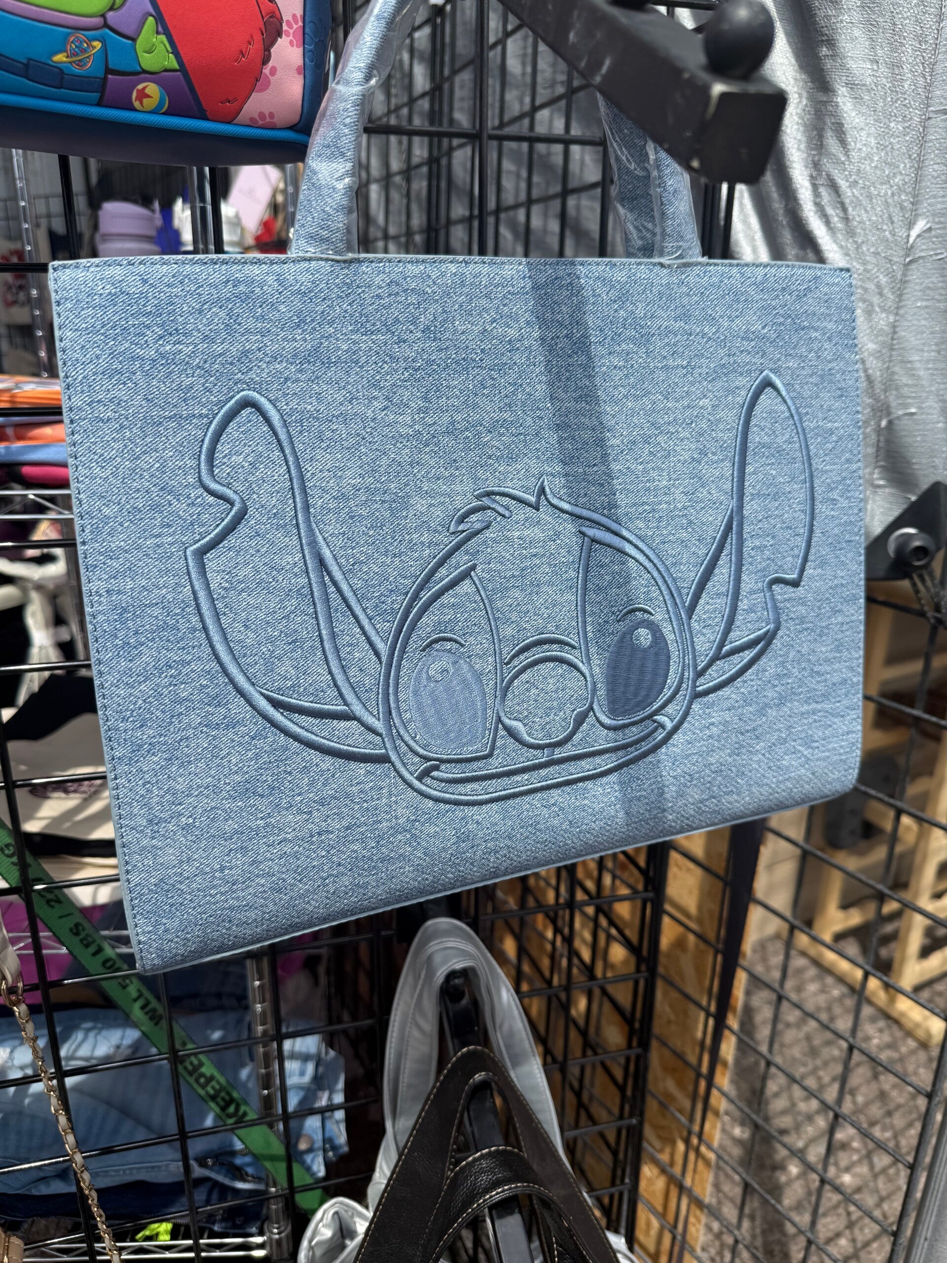 Loungefly Disney Lilo & Stitch Denim Stitch Crossbody Bag.