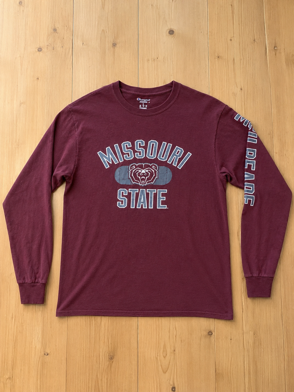 T-shirt manches longues Champion Missouri State Bears Bordeaux – Taille L – NCAA College USA