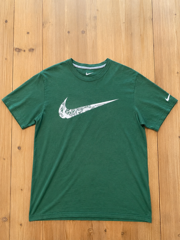 T-shirt Nike Vert Kaki Logo Swoosh Graphique – Taille L