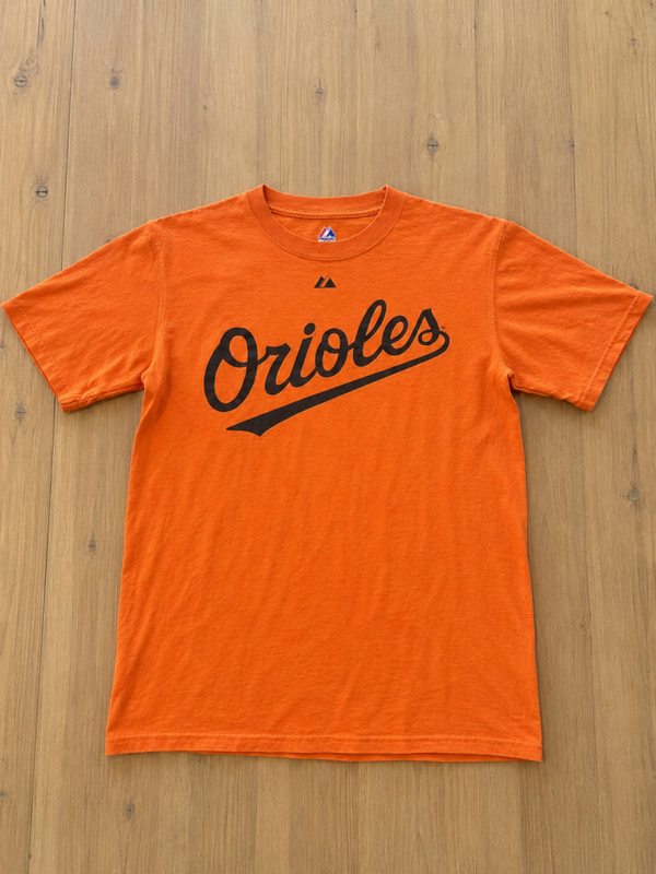 T-shirt MLB Baltimore Orioles Markakis #21 Majestic Officiel Orange Taille M