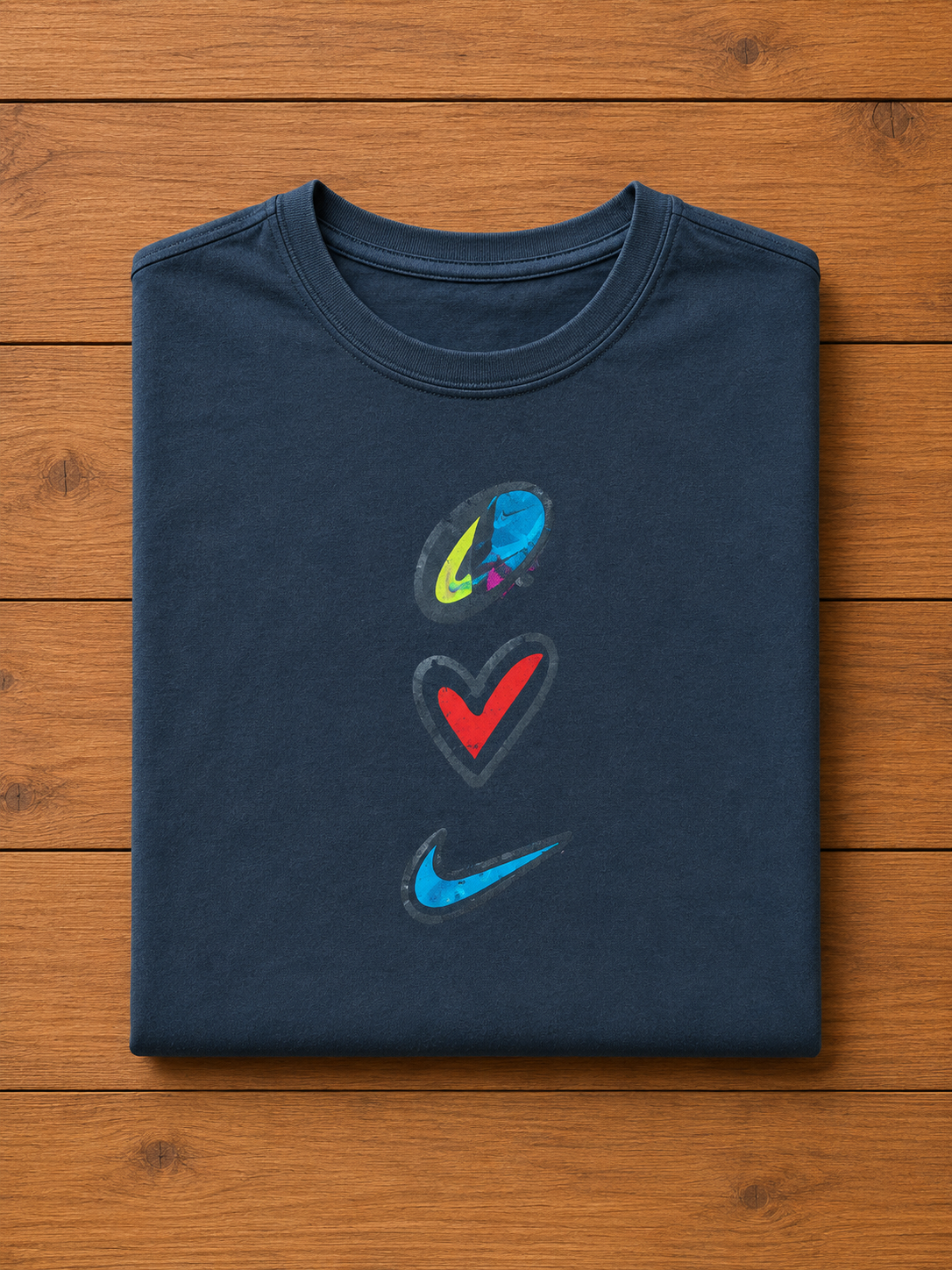 T-shirt Nike noir logo relief multicolore – Taille S - Bon état
