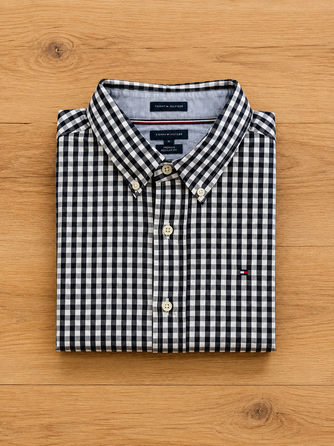 Chemise Tommy Hilfiger à carreaux noir & blanc – Taille L – Très bon état