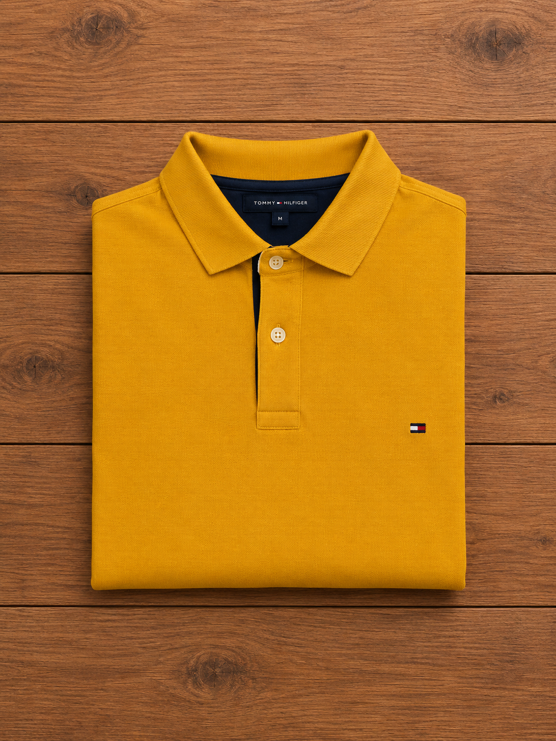 Polo Tommy Hilfiger jaune moutarde Slim Fit XS homme - Très bon état