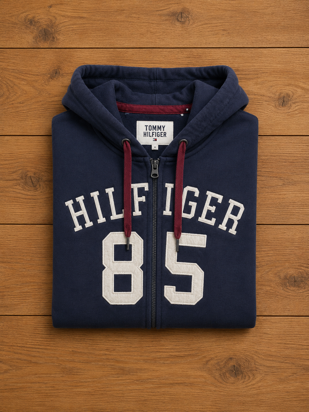 Sweat zippé Tommy Hilfiger bleu marine logo 85 – taille S