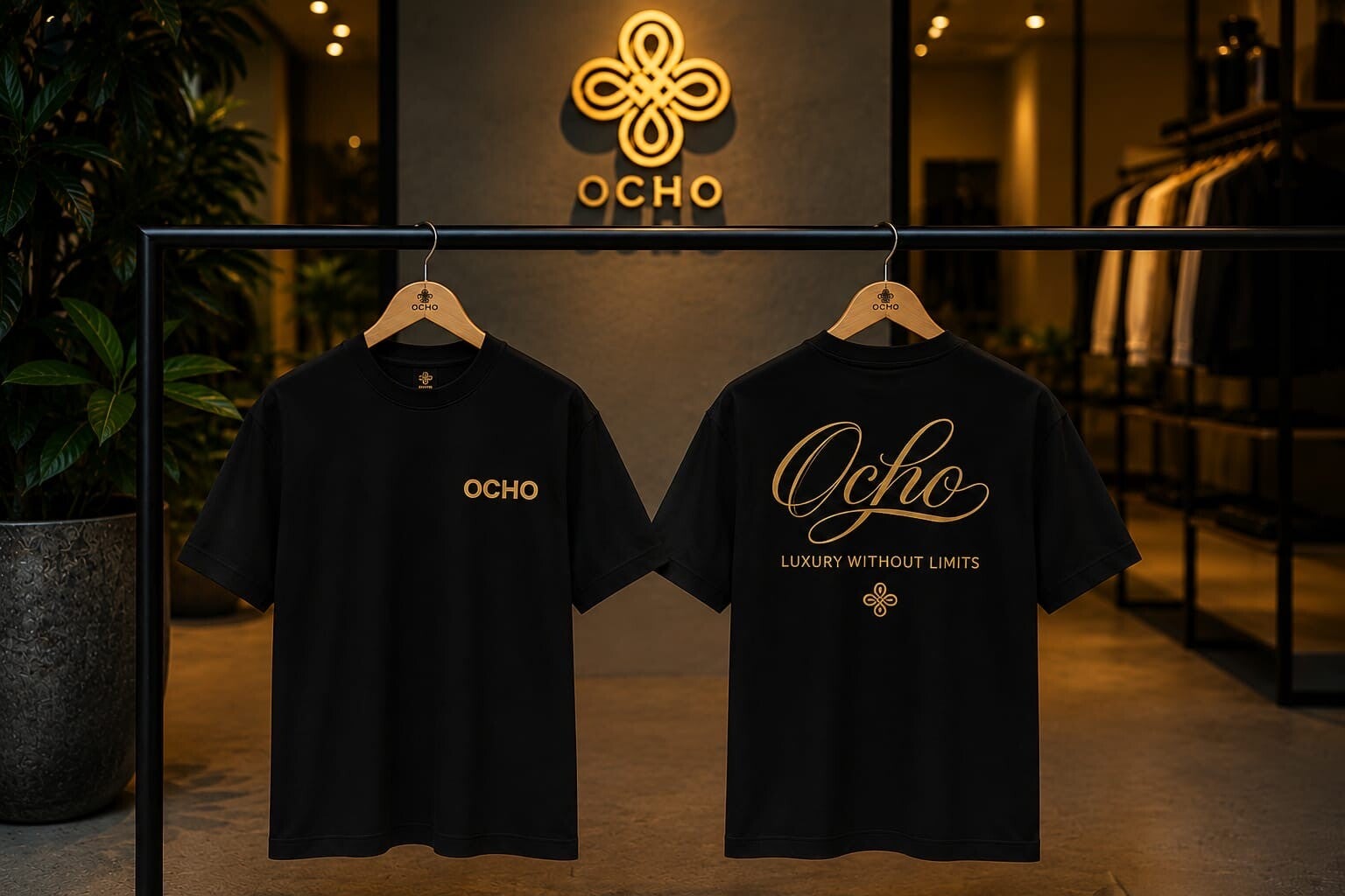 OCHO signature T-shirt -Black Gold