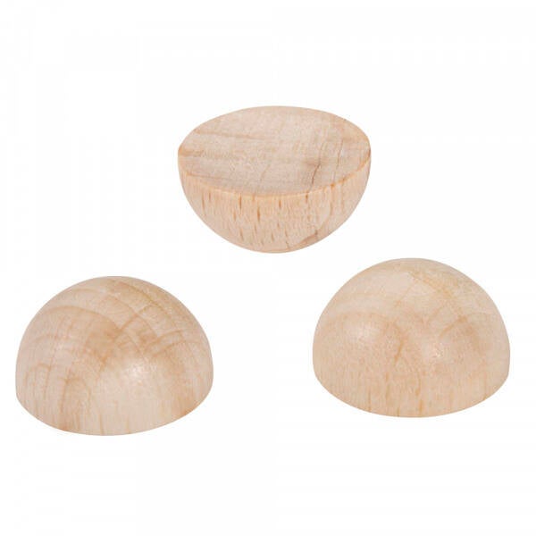 ruw houten halve bollen 15mm