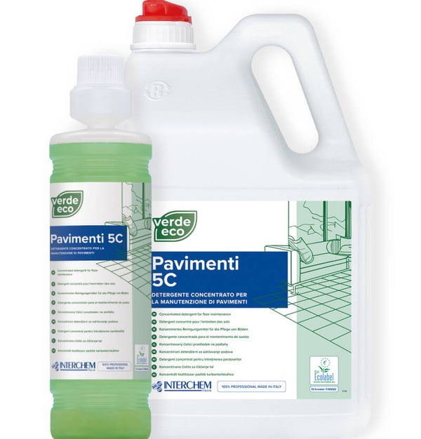DETERGENTE ECOLOGICO VERDE ECO PAVIMENTI 5C FLACONE LT. 1