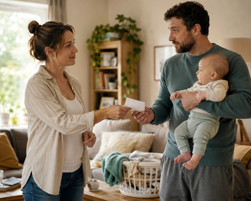 Mama bittet ihren Partner um konkrete Unterstützung im Familienalltag