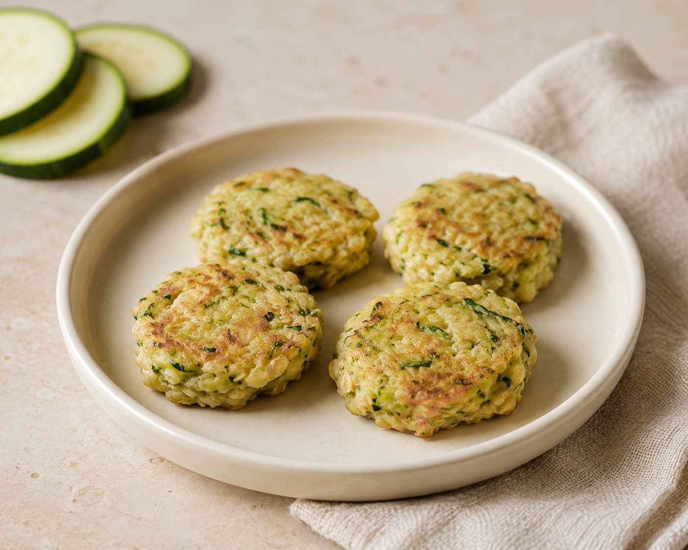 „Weiche Zucchini-Hafer-Taler als einfaches Fingerfood für Babys“
