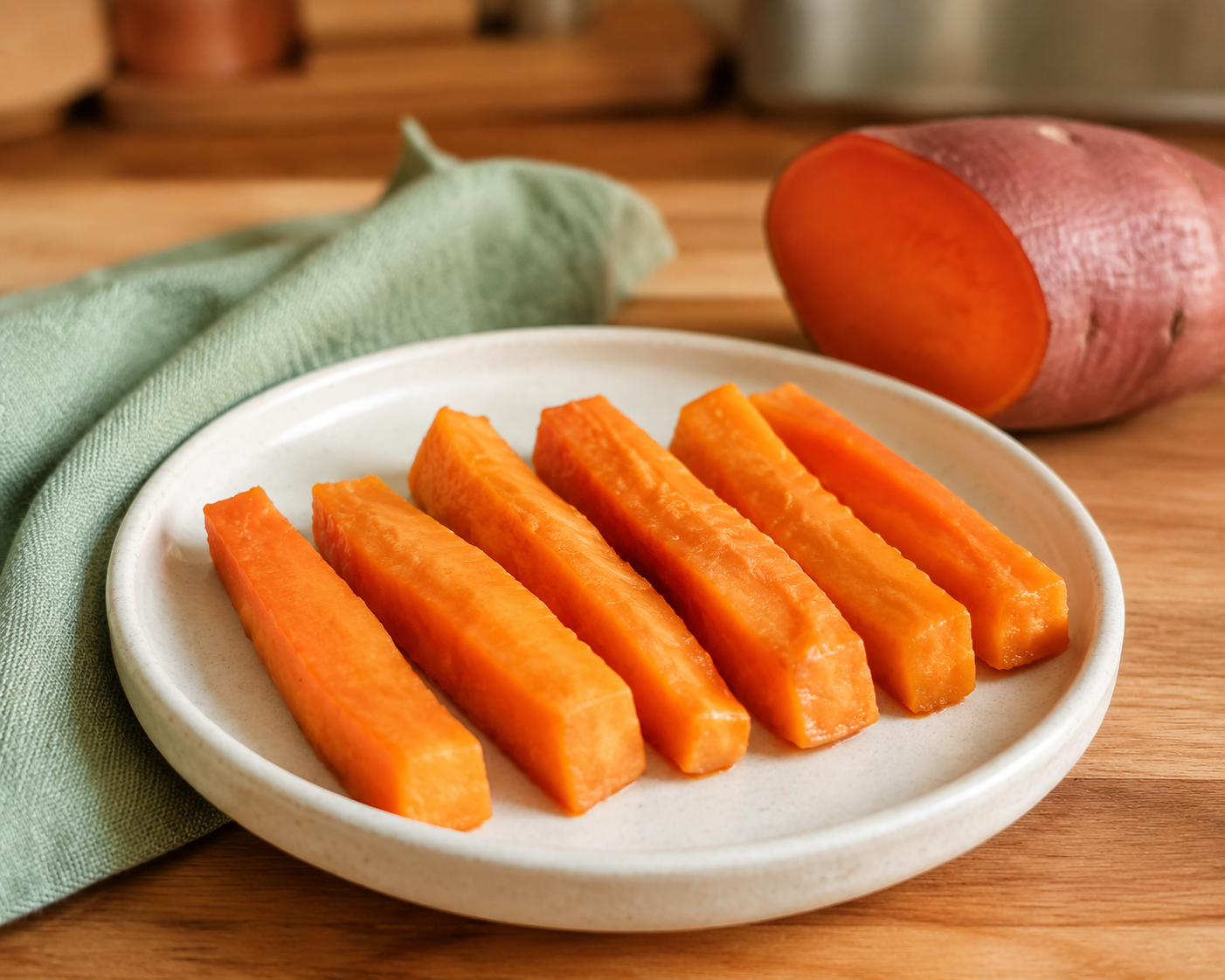 Weiche Süßkartoffelsticks als einfaches Fingerfood für Babys