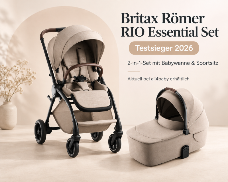 Britax Römer RIO Essential Set 2-in-1 in Beige mit Sportsitz und Babywanne
