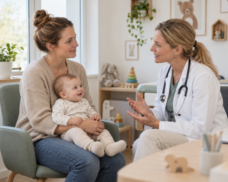 Beratung zur RSV-Prophylaxe für Babys in der Kinderarztpraxis