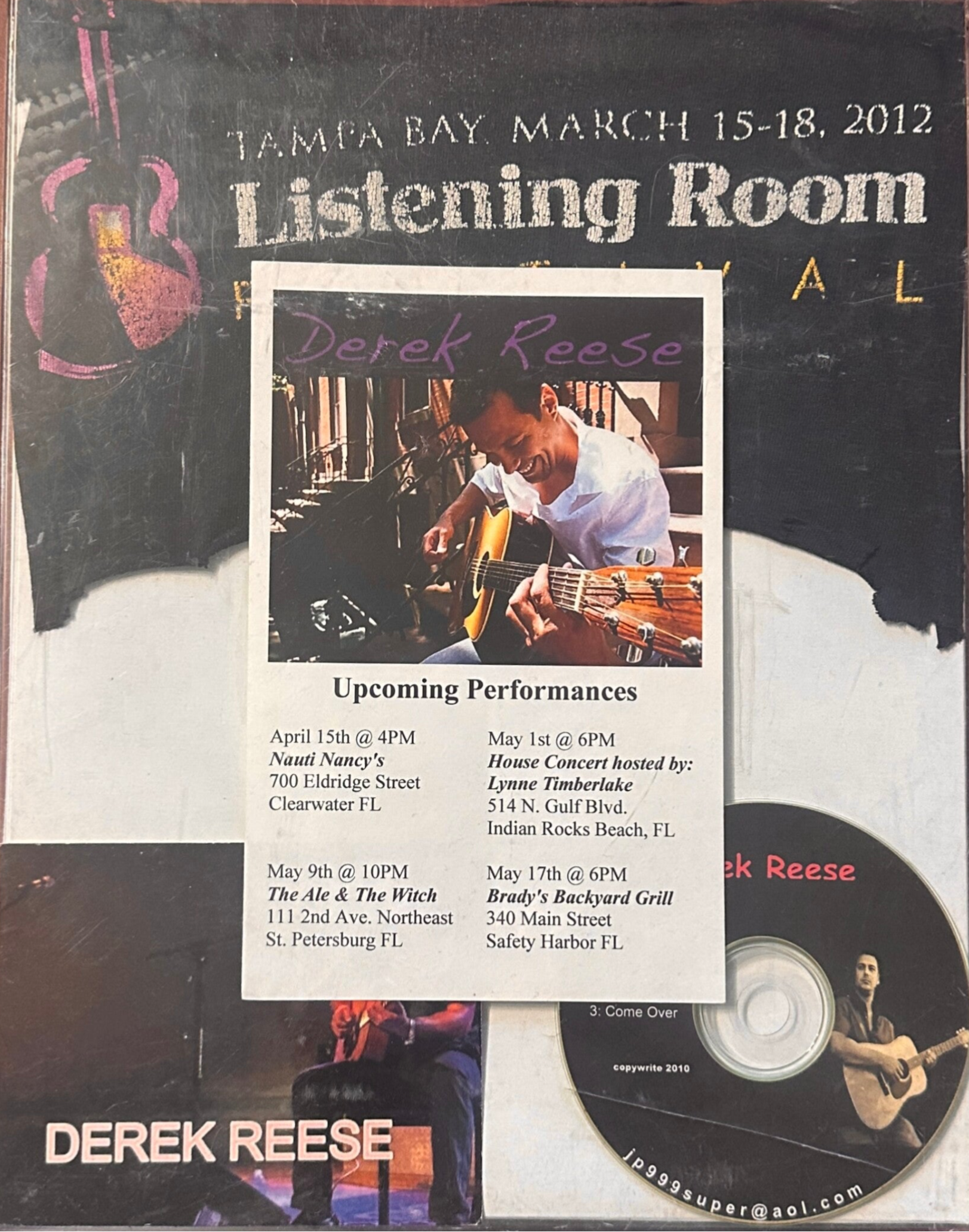 Derek Samuel Reese performing at the            Listening Room Festival tour Florida 2012