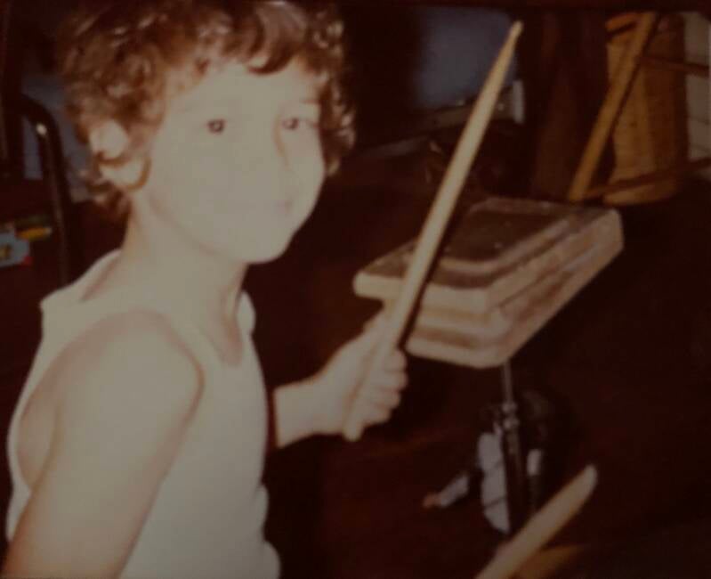 Derek on his practice pad